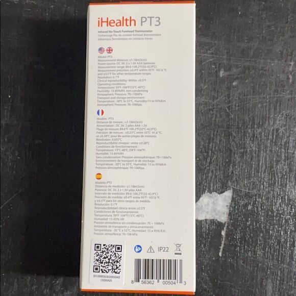 iHealth PT3 Infrared No-Touch Thermometer - Picture 3 of 4